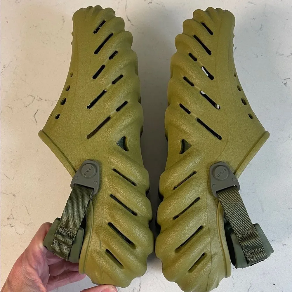 Crocs Echo Clogs 'Olive Green' Mens Size 8 Worn 3-4 Times